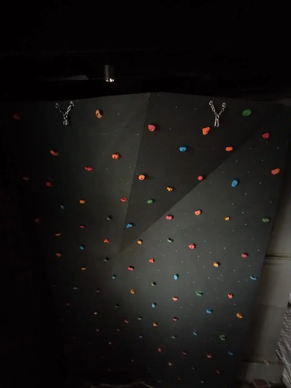 Top anchors of the MMA Matrix climbing wall