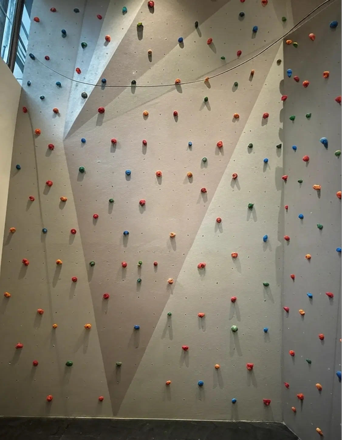 Custom 26 x 14 ft climbing wall at the MSPL Baldota Group private gym, Hosapete