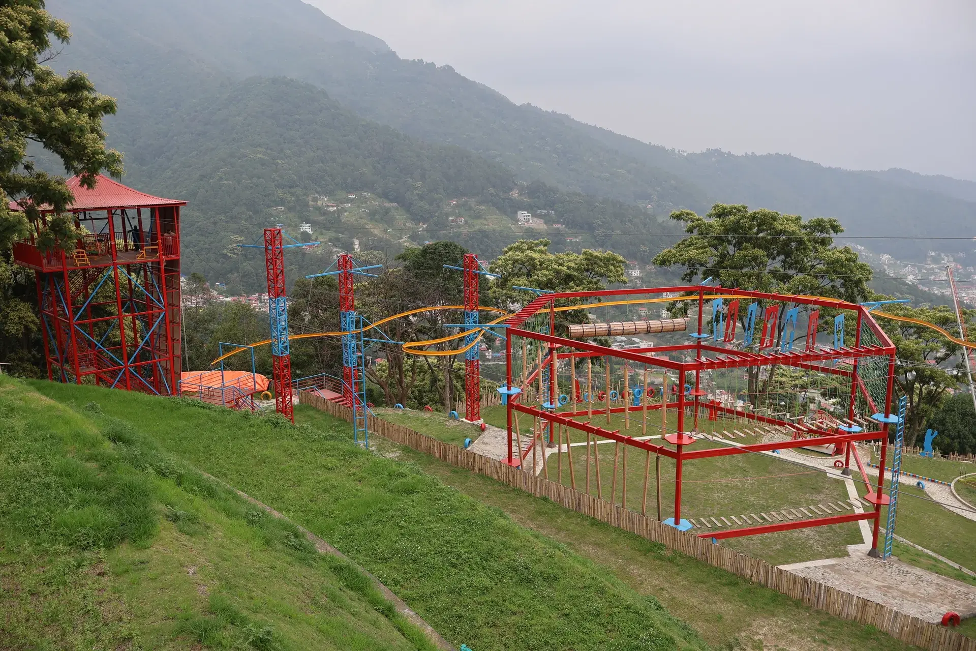 Roller coaster zipline installation at adventure park India