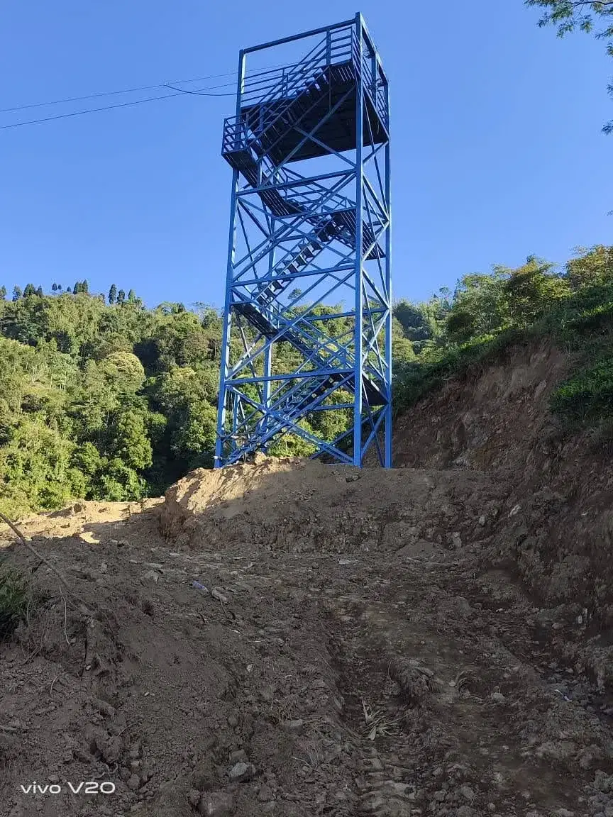 Quick jump tower on the hillside at Ilam, Nepal