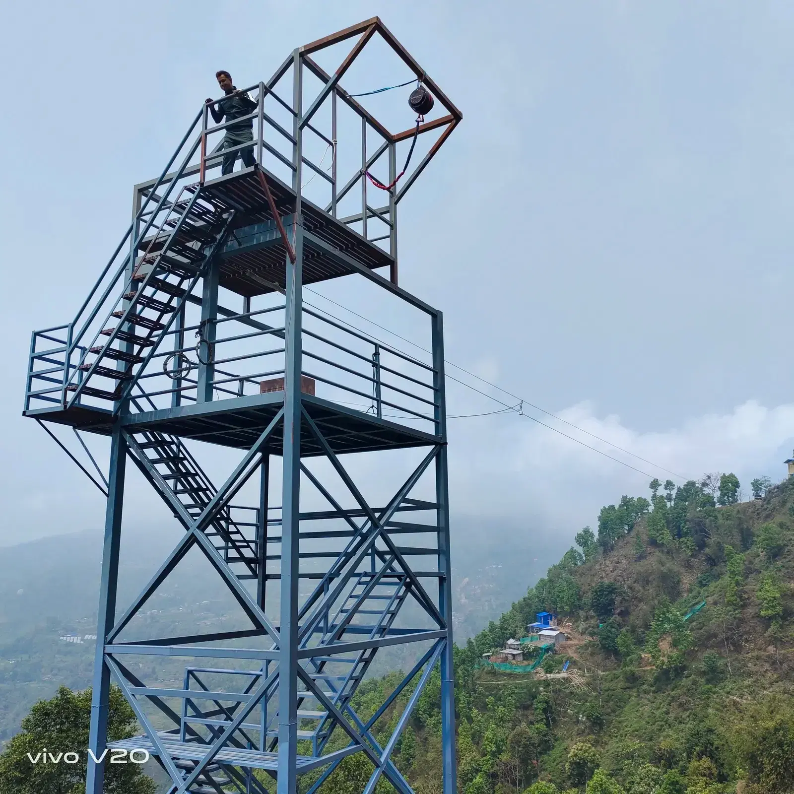 Quick jump platform and tower structure at Ilam, Nepal