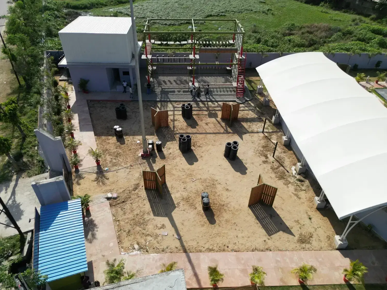 Laser tag barricades at the Trishul memorial arena
