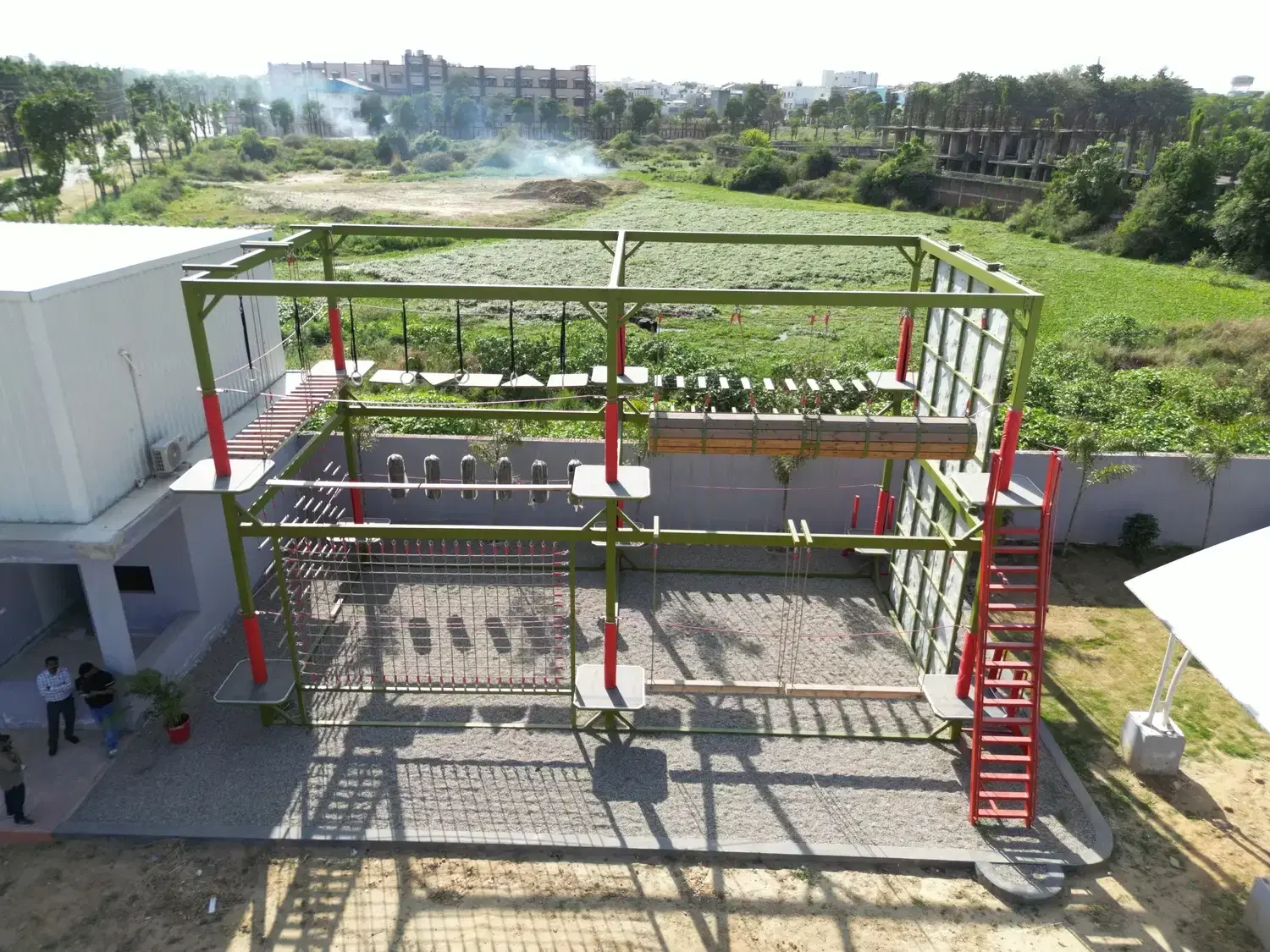 OXO-exclusive freestanding ropes course structure at Trishul, Moradabad