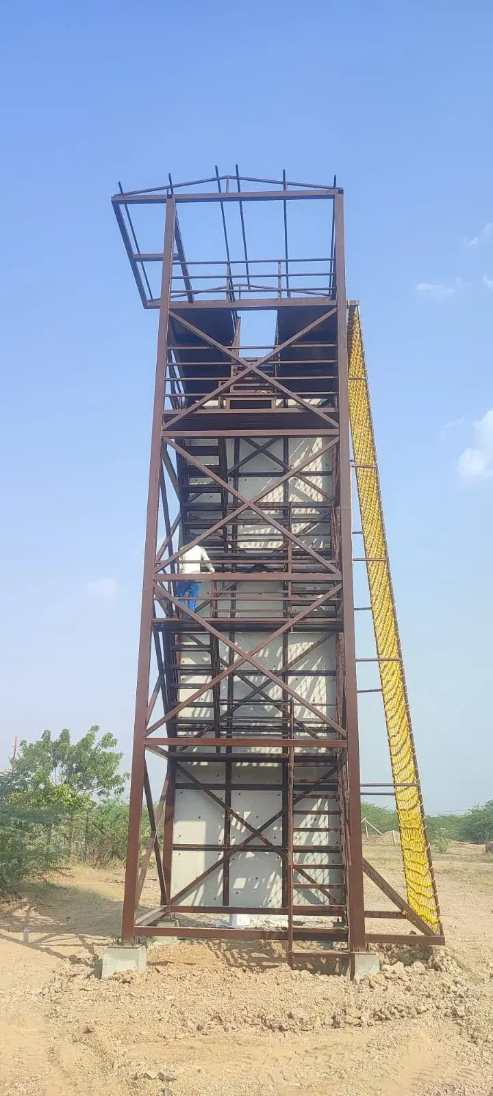 Steel adventure training tower at the 22 Guards setup in Barmer
