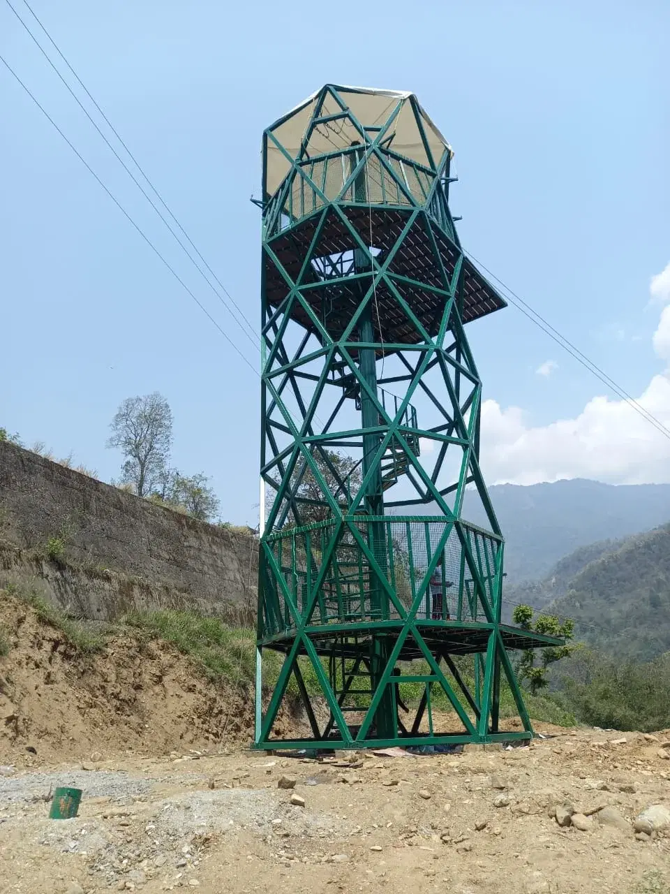 New-design zipline tower at Kitchidumra Biodiversity Park, Namchi, Sikkim