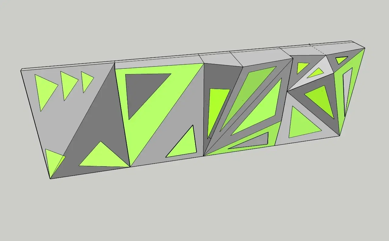 3D design render of the Fitkits traverse climbing wall