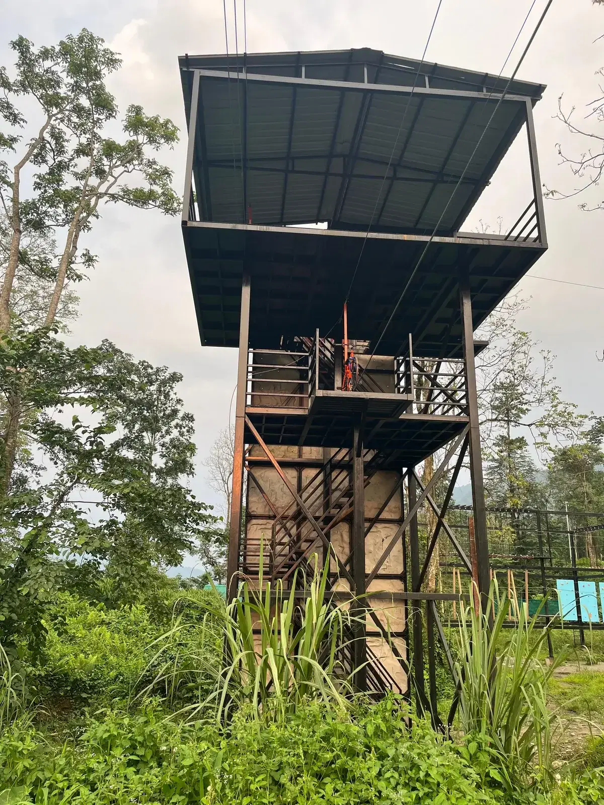 Multi-level adventure tower at the WRD adventure park, Miao, Arunachal Pradesh
