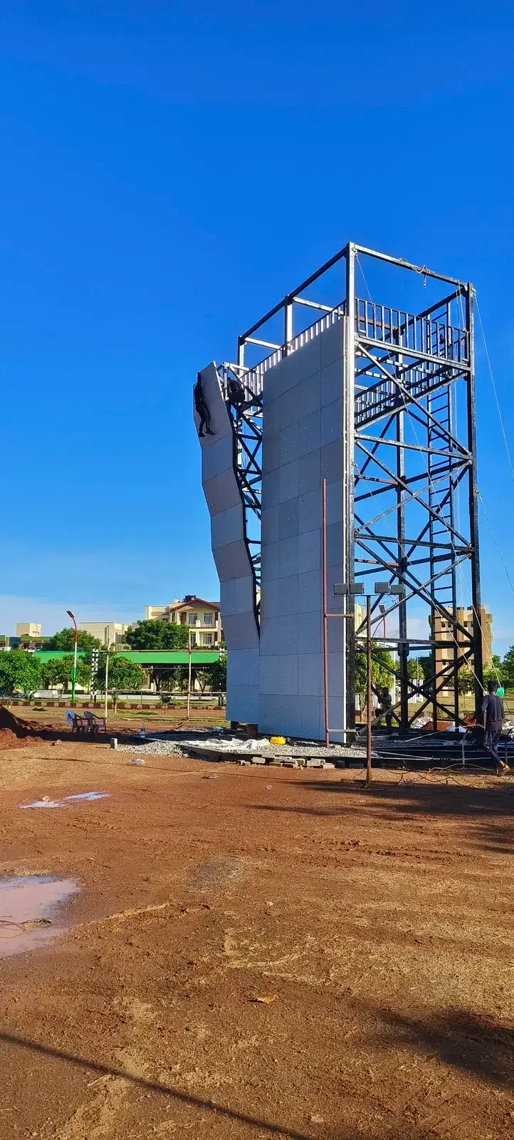 Completed 12 m relocatable climbing wall for ITBP at Khurda, Odisha
