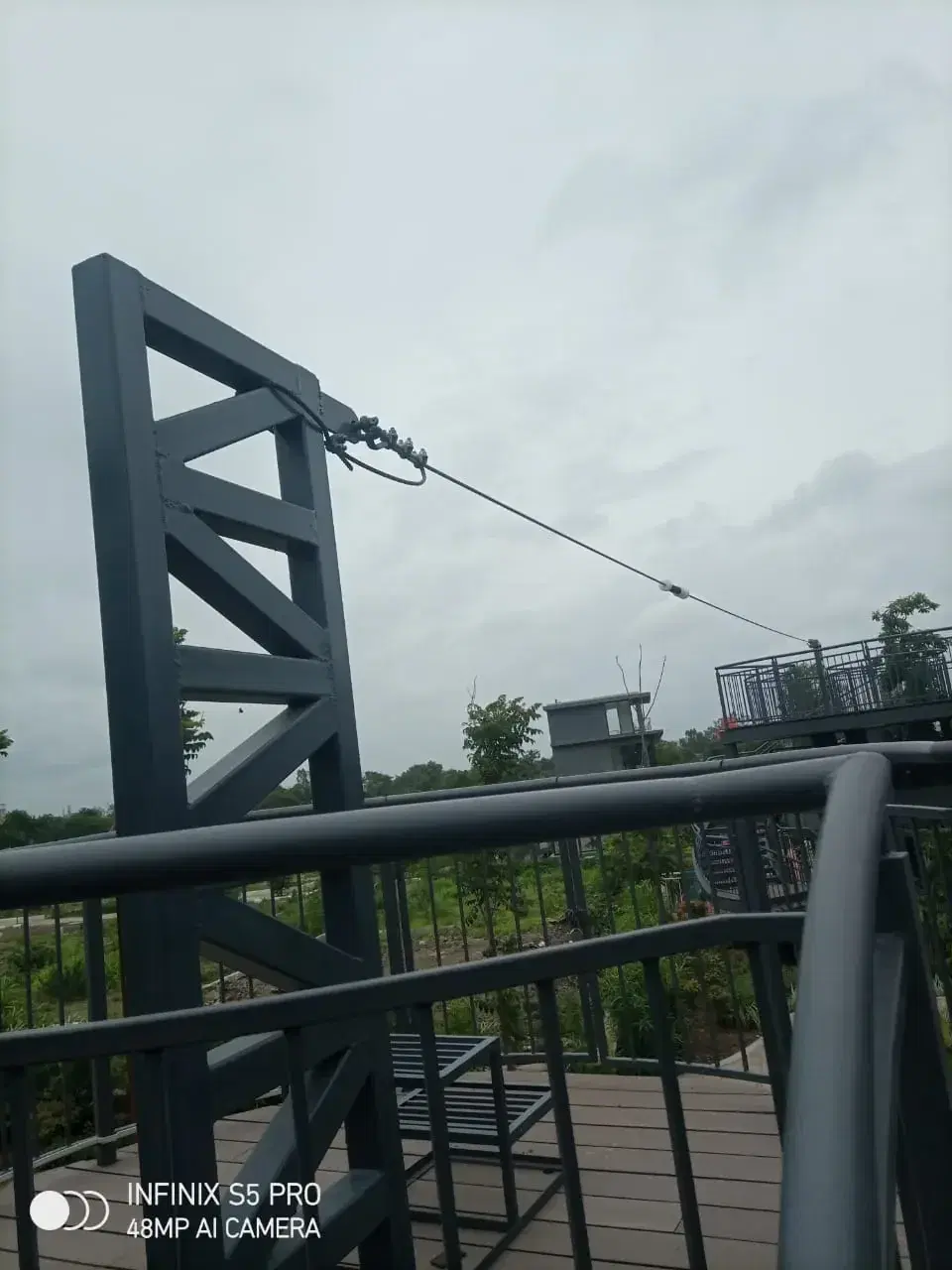 Zipline launch mast at the Godrej Skyline play park
