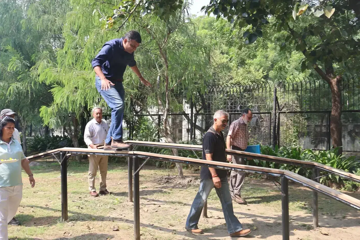 Balance beam obstacle at the IMF training setup