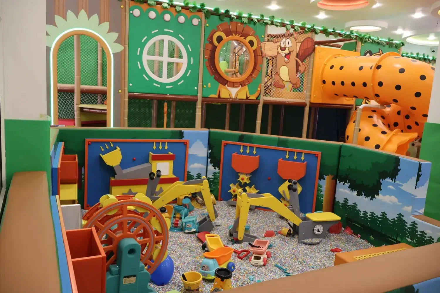 Toddler activity zone with play panels at Skykids