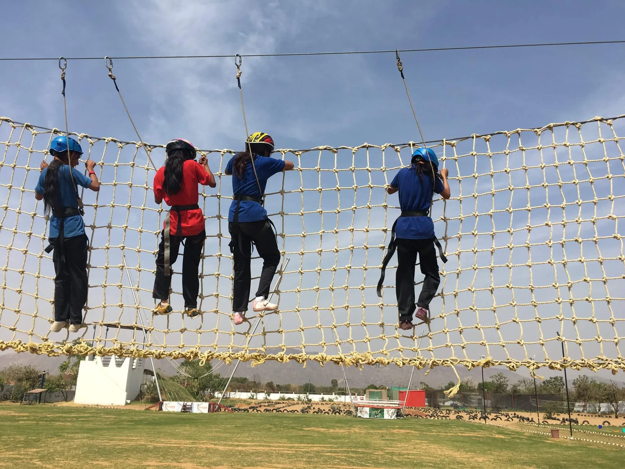 Commoando crawl activity - an element of high rope courses built by us